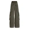 Dolce & Gabbana Green Cargo Pants With Elasticated Double Waist In Cotton Blend Woman In Green