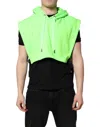 Dolce & Gabbana Green Polyester Hooded Sportswear Vest Sweater