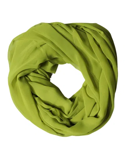 Dolce & Gabbana Green Polyester Stole Neck Wrap Shawl  Men's Scarf In White