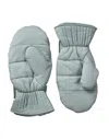 Dolce & Gabbana Green Quilted Nylon Wrist Length Mitten Gloves In Green