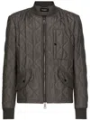 Dolce & Gabbana Quilted Bomber Jacket In Green