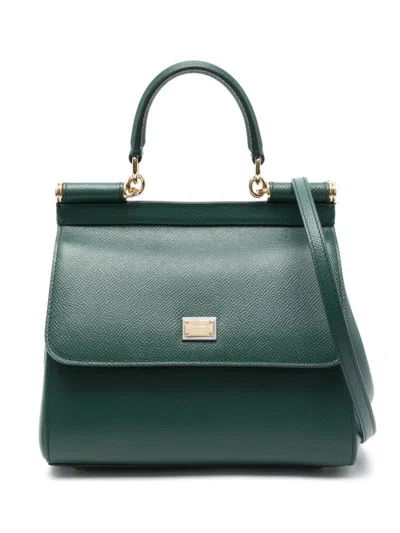 DOLCE & GABBANA WOMEN GREEN SICILY MEDIUM SATCHEL, ONESIZE LUXURY SATCHELS FOR WOMEN DARVEYS