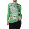 Dolce & Gabbana Green Silk Granita Al Limone Long Sleeves Sweater In Green