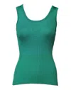 Dolce & Gabbana Green Silk Sleeveless Round Neck Tank Top In Green