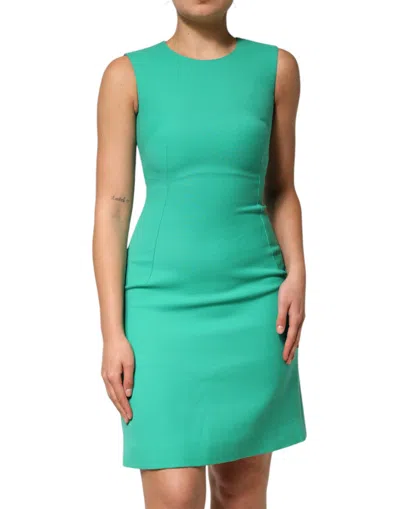 Pre-owned Dolce & Gabbana Green Sleeveless Bodycon A-line Mini Women's Dress ()