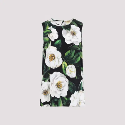 DOLCE & GABBANA GREEN SLEEVELESS CHARMEUSE TOP