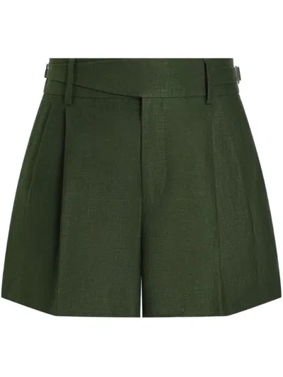 Dolce & Gabbana Green Solid Tailored Shorts