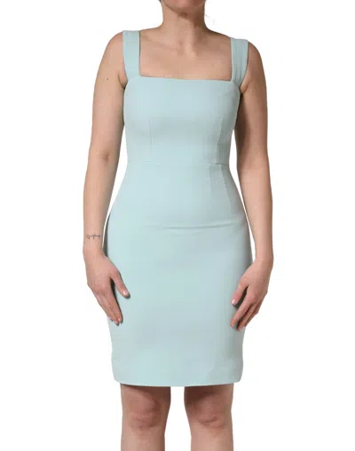 Pre-owned Dolce & Gabbana Green Square Neck Sleeveless Mini  Women's Dress ()