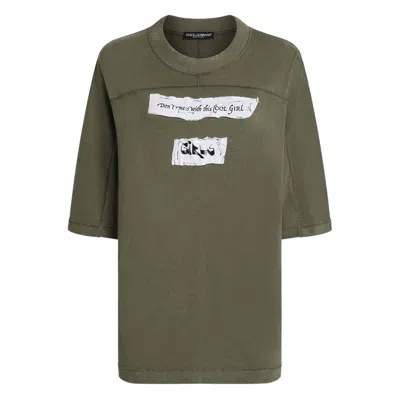 DOLCE & GABBANA DOLCE & GABBANA GREEN TOPS - T-SHIRTS & JERSEYS WOMEN