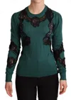 Dolce & Gabbana Green Wool Crewneck Women's Sweater In Green