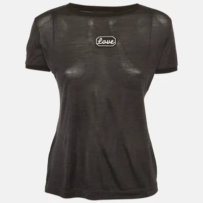 Pre-owned Dolce & Gabbana Grey Applique Jersey T-shirt S In Gray