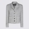 Dolce & Gabbana Tailored Jacket With Button Detailing And Frayed Edges In Gray