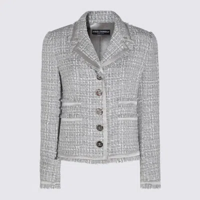 DOLCE & GABBANA DOLCE & GABBANA GREY COTTON BLAZER