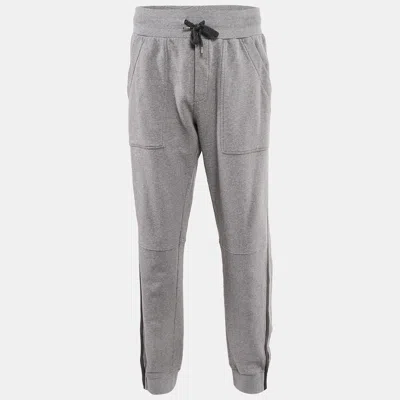 Pre-owned Dolce & Gabbana Grey Cotton Knit Jogger Pants Xl