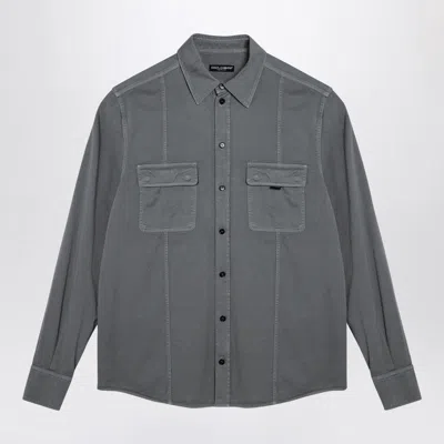 DOLCE & GABBANA DOLCE & GABBANA GREY COTTON OVER SHIRT