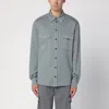 Dolce & Gabbana Logo Tag Curved Hem Shirt In Grey