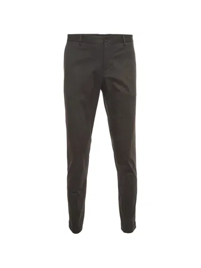 Pre-owned Dolce & Gabbana Grey Cotton Regular Fit Trousers
