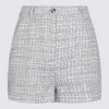 Dolce & Gabbana High-waisted Shorts With Button Detail In Textured Fabric In Grey