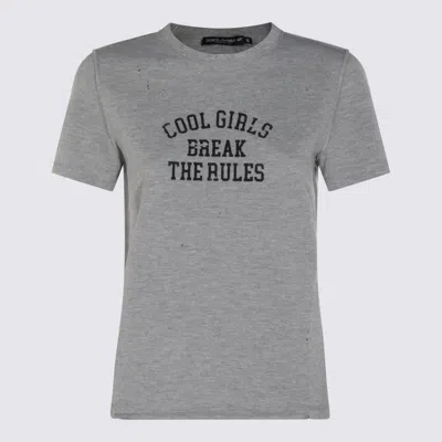 Dolce & Gabbana Grey Cotton T-shirt In Gray