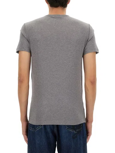 Dolce & Gabbana Grey Cotton T-shirts In Gray