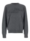 Dolce & Gabbana Grey Crewneck Logo Sweater In Gray