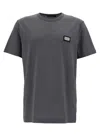 Dolce & Gabbana Grey Crewneck T-shirt With Logo Plaque