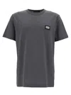 Dolce & Gabbana Grey Crewneck T-shirt With Logo Plaque
