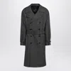 Dolce & Gabbana Dolce&gabbana Grey Wool Double-breasted Coat Men In Gray