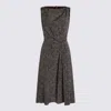 Dolce & Gabbana Wool Herringbone Midi Dress In Gray
