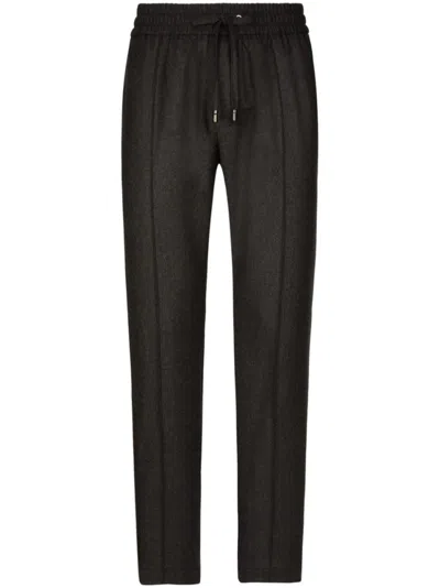 Dolce & Gabbana Logo-printed Drawstring Track Pants In Gray