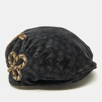 Pre-owned Dolce & Gabbana Grey Embellished Cap Size 58
