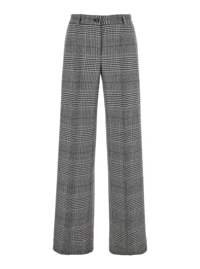 DOLCE & GABBANA GREY FLARED PANTS WITH HIGH WAIST IN WOOL AND CASHMERE WOMAN