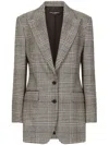 Dolce & Gabbana Pied De Poule Check Blazer In Grey