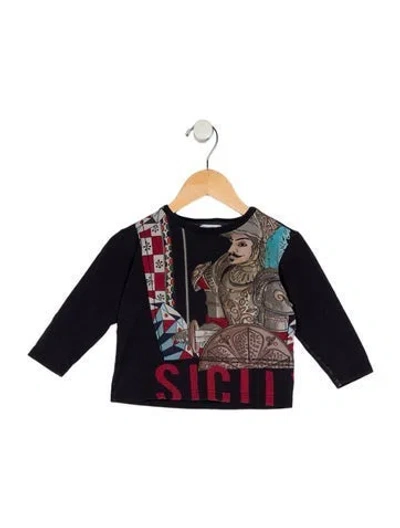 Pre-owned Dolce & Gabbana Babies' Grey Graphic Long Sleeve T-shirt