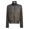 Dolce & Gabbana Herringbone-pattern Ribbed-knit Bomber Jacket In Gray