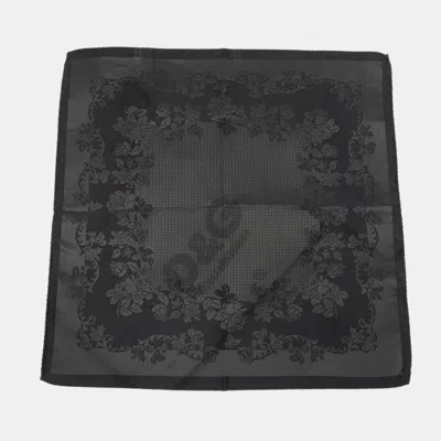 Pre-owned Dolce & Gabbana Grey Jacquard Pocket Square In Gray