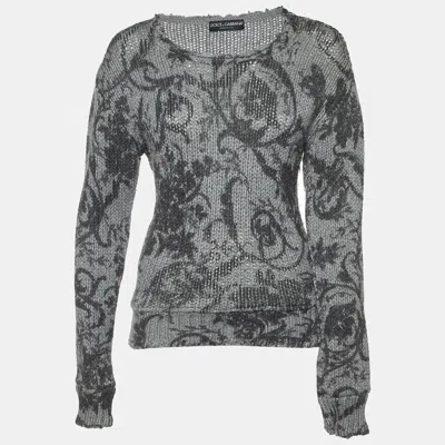 Pre-owned Dolce & Gabbana Grey Knit Round Neck Jumper Xl