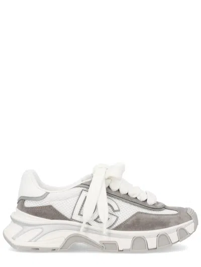 Dolce & Gabbana Polyester And Leather Sneaker In Transparent