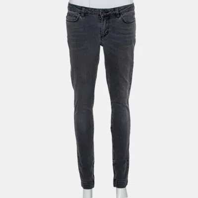 Pre-owned Dolce & Gabbana Grey Light Washed Slim Fit Jeans M
