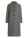 Dolce & Gabbana Long Chevron Coat Clothing In Gray