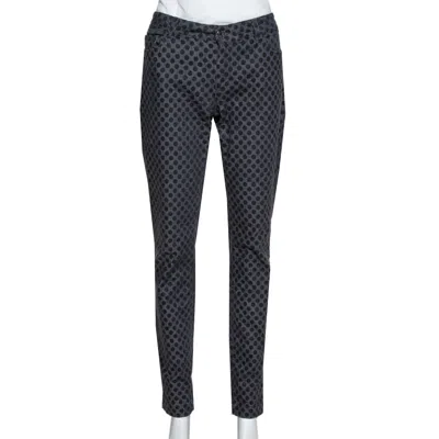Pre-owned Dolce & Gabbana Grey Polka Dot Denim Skinny Jeans Xs