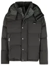 Dolce & Gabbana Padded High Collar Hooded Jacket With Zip Pockets In Black