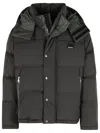 Dolce & Gabbana Padded High Collar Hooded Jacket With Zip Pockets In Black