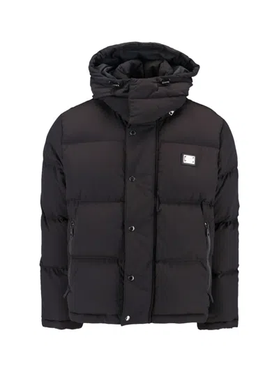 DOLCE & GABBANA GREY POLYAMIDE DOWN JACKET