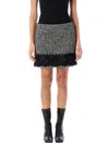 Dolce & Gabbana Short Micro-tweed Skirt With Lace Insert