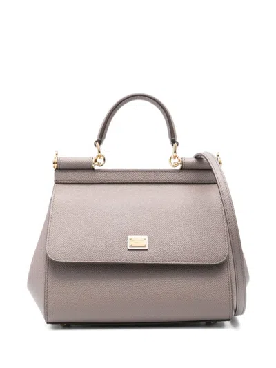 Dolce & Gabbana Grey Sicily Small Satchel In Gray