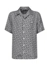 Dolce & Gabbana Grey Silk Cuban Collar Shirt