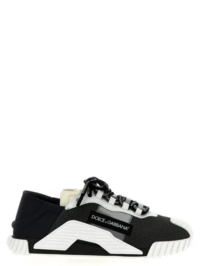 Dolce & Gabbana Grey Sneakers In Dk Grey/ivory