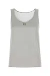 Dolce & Gabbana Stretch Satin Tank Top With Metal Embellishment In Grey