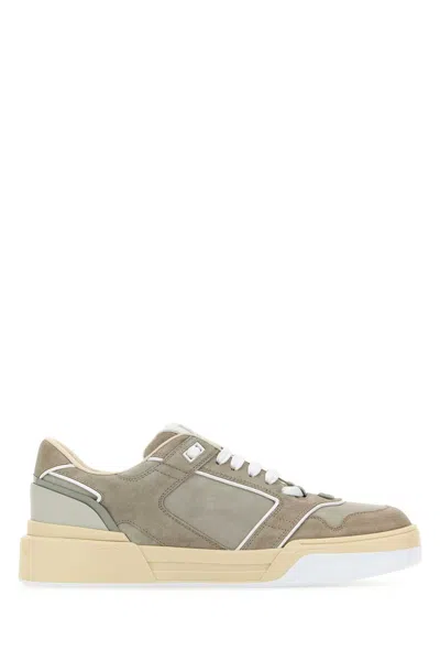 DOLCE & GABBANA GREY SUEDE NEW ROMA SNEAKERS